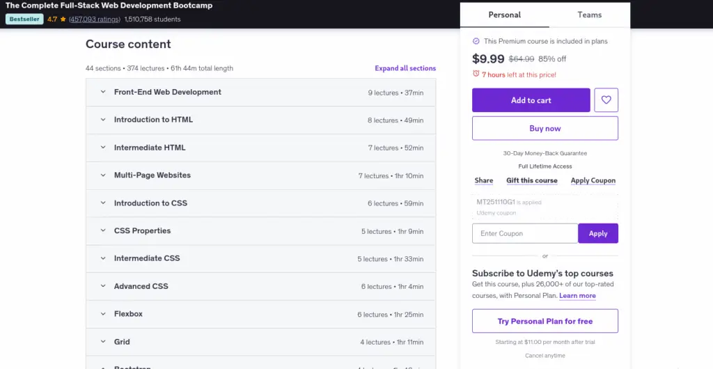 The Complete Full-Stack Web Development Bootcamp