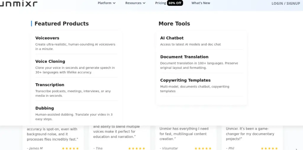 Unmixr AI Review Text-to-Speech, Speech-to-Text & Audio/Video Dubbing Tool